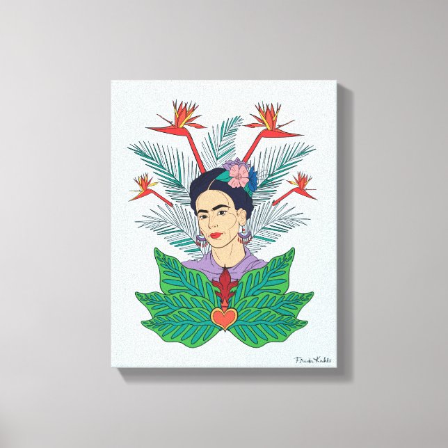 Frida Kahlo | Birds of Paradise Floral Graphic Canvas Print (Front)