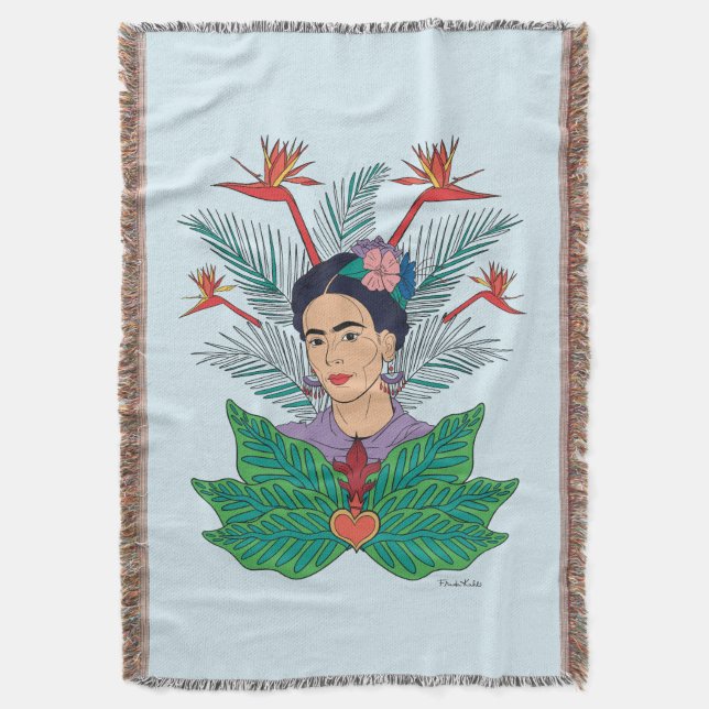 Frida Kahlo | Birds of Paradise Floral Graphic Throw Blanket (Front Vertical)