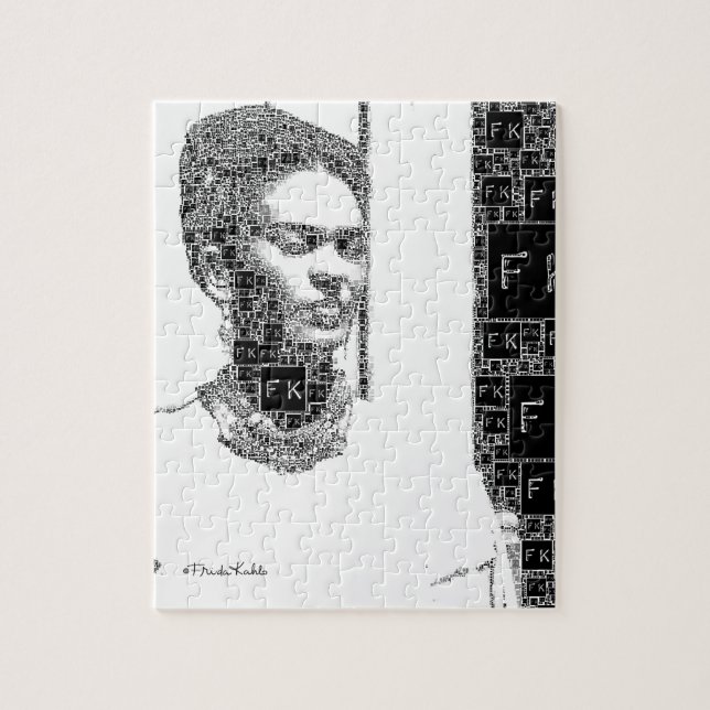 Frida Kahlo Black and White Portrait Jigsaw Puzzle (Vertical)