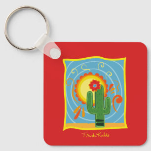 Frida Kahlo Cactus Graphic Keychain