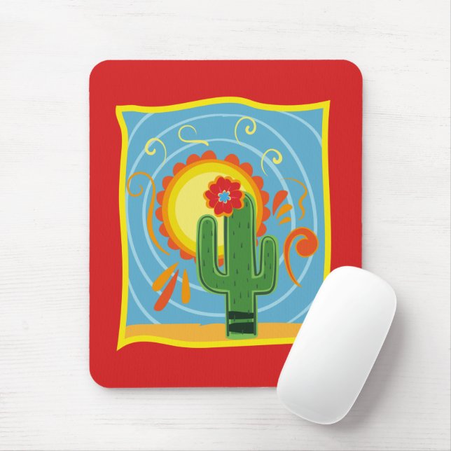 Frida Kahlo Cactus Graphic Mouse Pad (With Mouse)