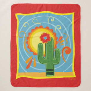 Frida Kahlo Cactus Graphic Sherpa Blanket