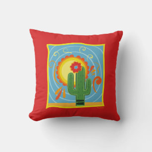 Frida Kahlo Cactus Graphic Throw Pillow
