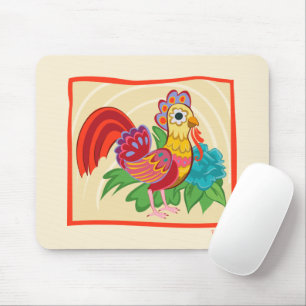 Frida Kahlo Chicken Graphic Mouse Pad