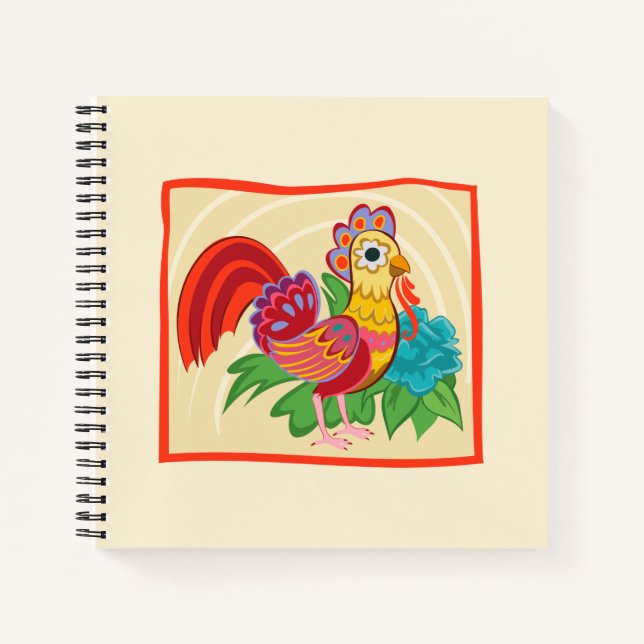 Frida Kahlo Chicken Graphic Notebook (Front)