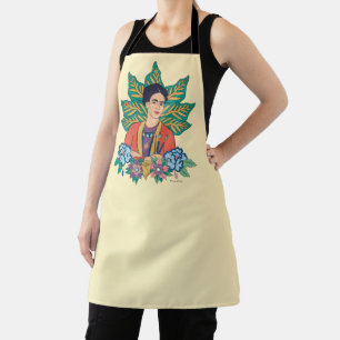 Frida Kahlo Colorful Floral Graphic Apron
