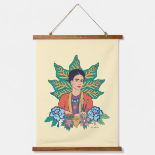 Frida Kahlo Colorful Floral Graphic Hanging Tapestry