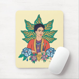 Frida Kahlo Colourful Floral Graphic Mouse Pad