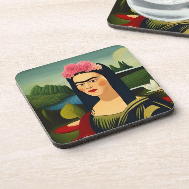 Frida Kahlo comme Mona Lisa Dessous de verre en pl (Côté gauche)