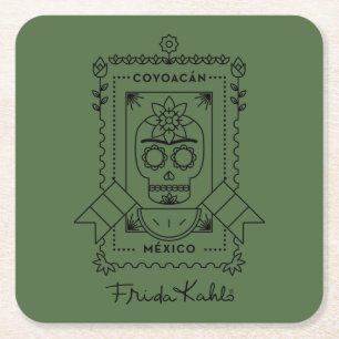Frida Kahlo   Coyoacán Square Paper Coaster