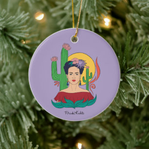 Frida Kahlo Desert Graphic Ceramic Ornament