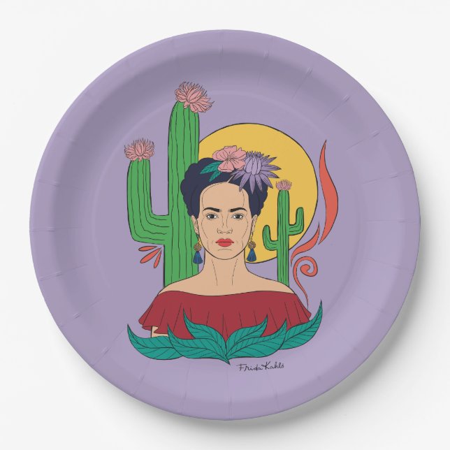 Frida Kahlo Desert Graphic Paper Plate (Front)