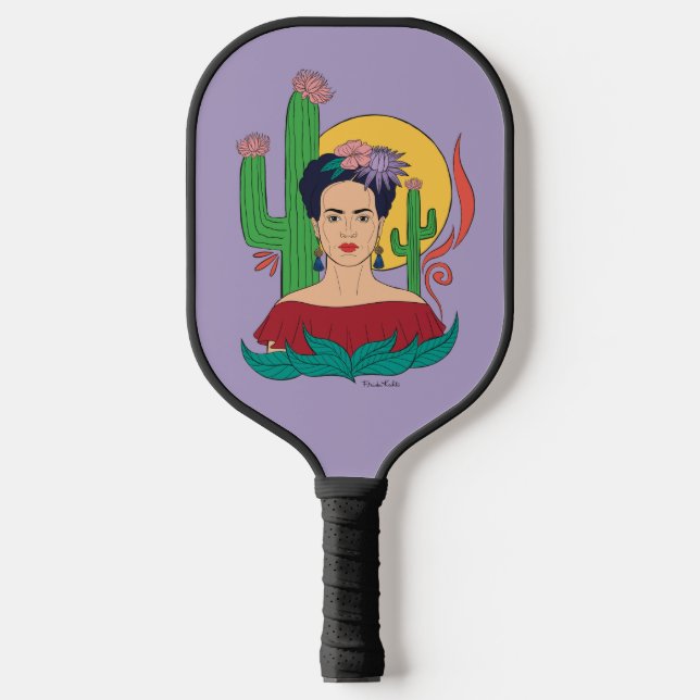Frida Kahlo Desert Graphic Pickleball Paddle (Front)