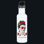 Frida Kahlo | El Día de los Muertos 710 Ml Water Bottle<br><div class="desc">Frida Kahlo, the iconic Mexican artist's surrealistic style was derived from her obsession with death and her culture. This vibrant portrait shows the iconic artist celebrating El Dia de los Muertos (Day of the Dead), a traditional Mexican holiday. Here we see a colourful illustration of the Mexican beauty embracing this...</div>