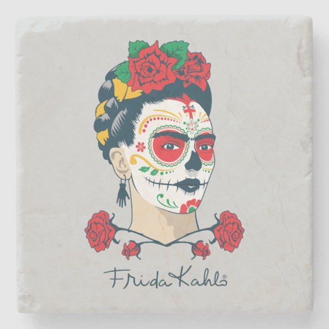 Frida Kahlo | El Día de los Muertos Stone Coaster (Front)