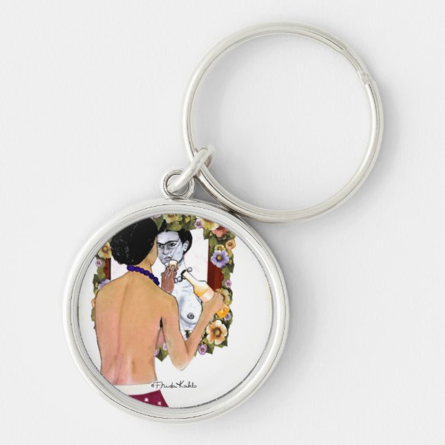 Frida Kahlo en el Espejo Portrait Keychain (Front)