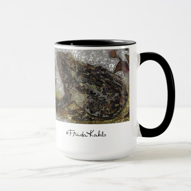 Frida Kahlo FK-Style Frog Painting Mug (Right)