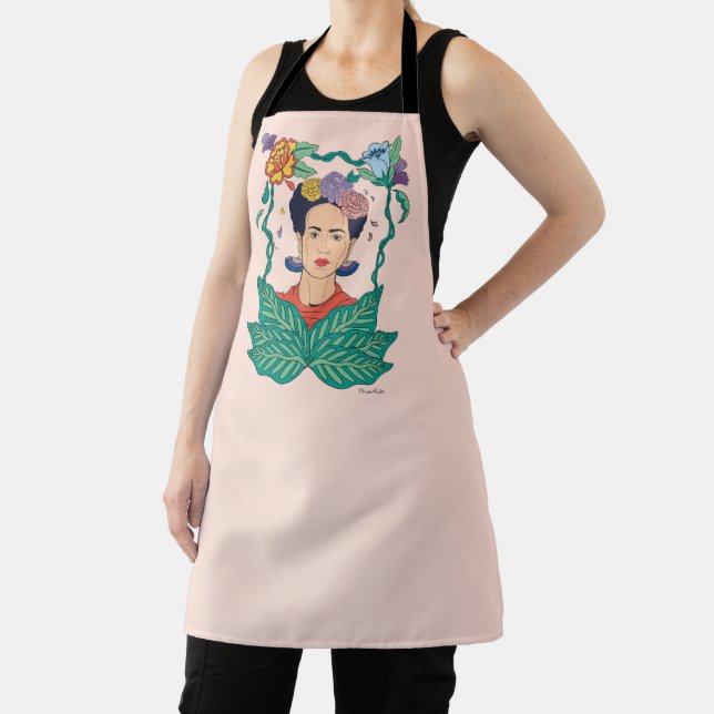 Frida Kahlo Floral Frame Graphic Apron (Insitu)