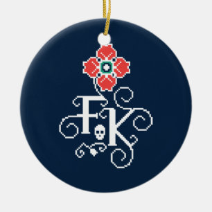 Frida Kahlo   Floral Tribute Ceramic Ornament