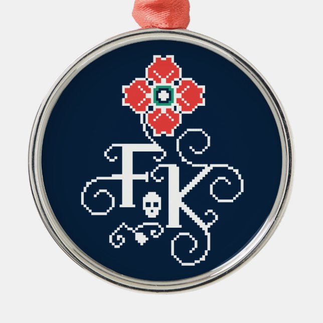 Frida Kahlo | Floral Tribute Metal Ornament (Front)