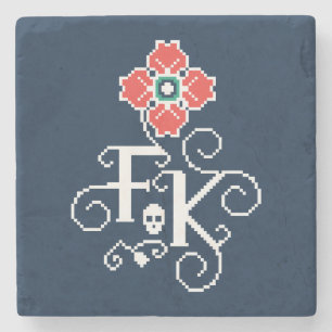 Frida Kahlo   Floral Tribute Stone Coaster