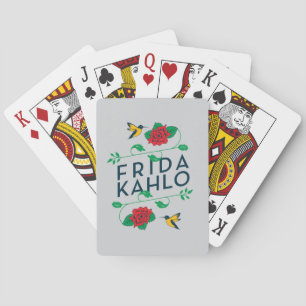Frida Kahlo   Floral Typography Playing Cards