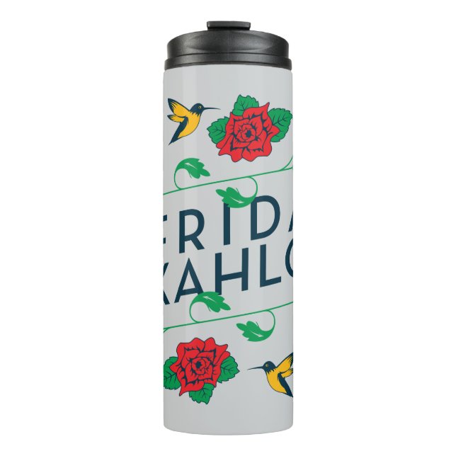 Frida Kahlo | Floral Typography Thermal Tumbler (Front)