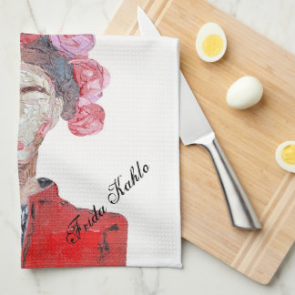 Frida Kahlo Freedom Woman Colourful Original Face Kitchen Towel