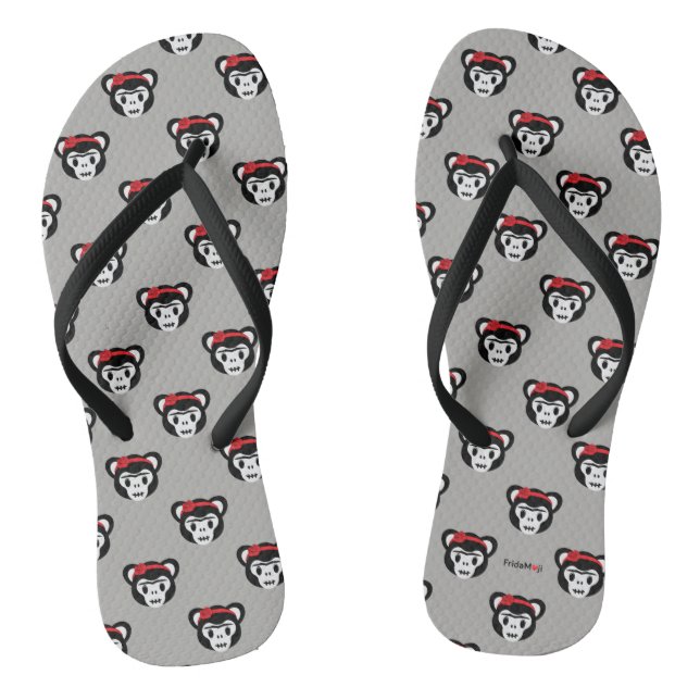 Frida Kahlo | FridaMoji - Day of the Dead Monkey Flip Flops (Footbed)