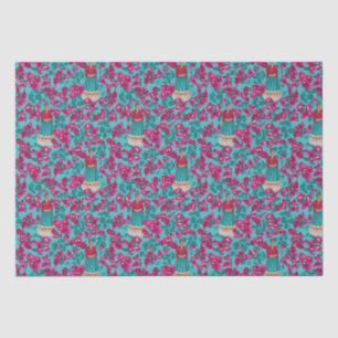 Frida Kahlo in Pink Bougainvillea Tissue Paper