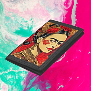 Frida Kahlo Inkpunk Elegance Trifold Wallet