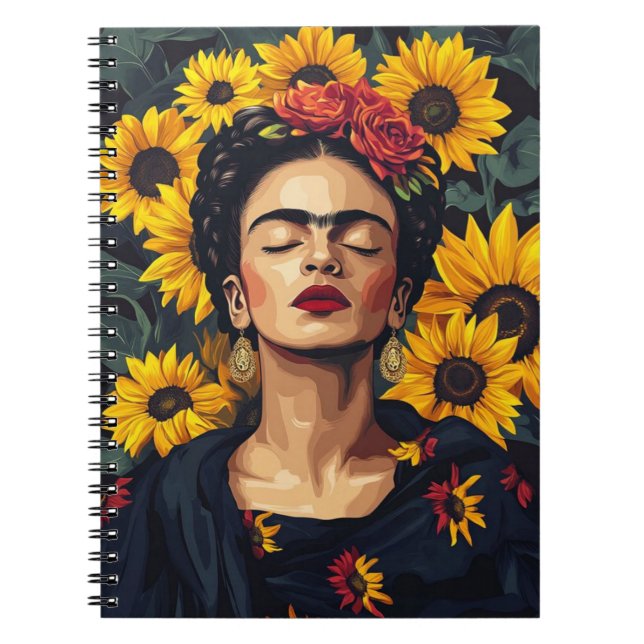 "Frida Kahlo-Inspired Customizable Notebook - Arti (Front)