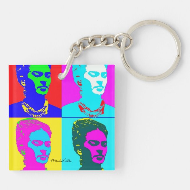 Frida Kahlo Inspired Portrait Keychain (Back)