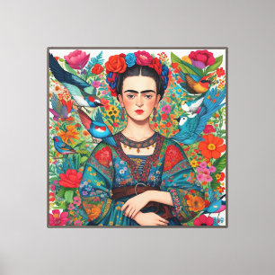 Frida Kahlo Inspired Vibrant Gallery Canvas Print