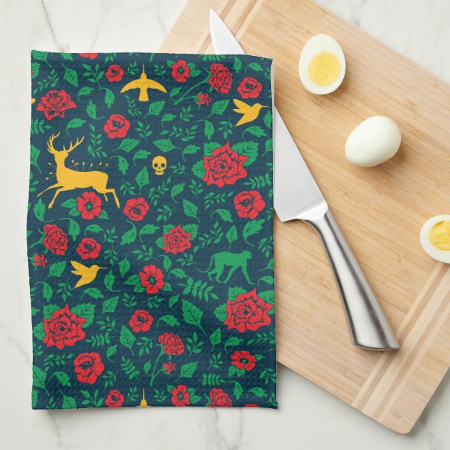 Frida Kahlo | Life Symbols Kitchen Towel (Quarter Fold)