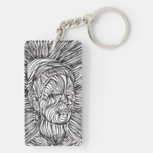Frida Kahlo Lines Portrait Keychain