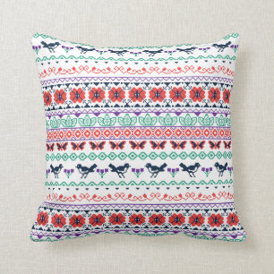Frida Kahlo   Mexican Pattern Throw Pillow