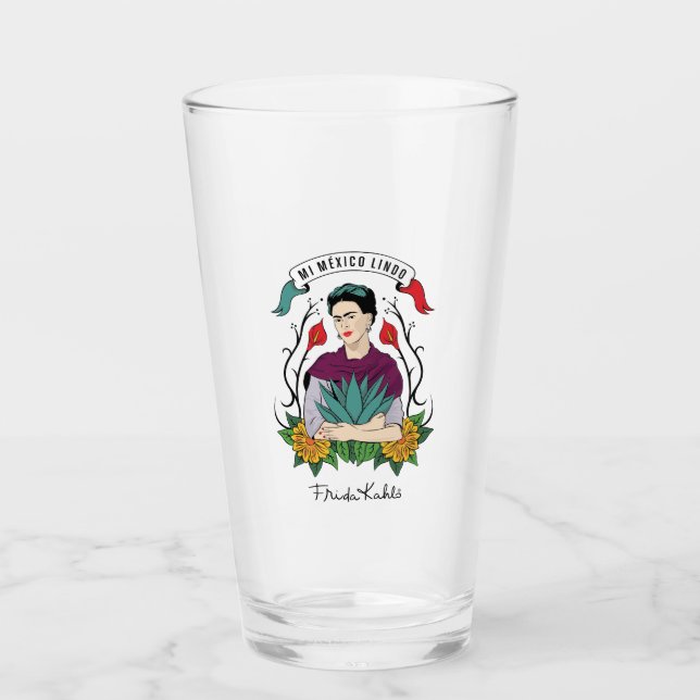 Frida Kahlo | Mi Mexico Lindo Glass (Front)