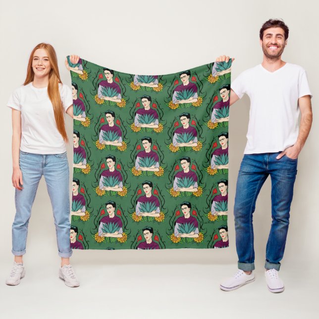 Frida Kahlo | Mi Mexico Lindo Pattern Fleece Blanket (In Situ)