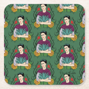 Frida Kahlo   Mi Mexico Lindo Pattern Square Paper Coaster
