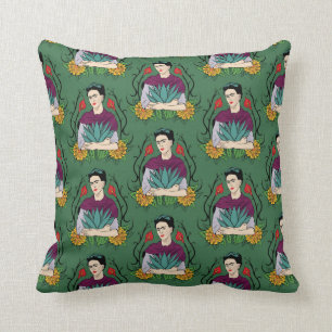 Frida Kahlo   Mi Mexico Lindo Pattern Throw Pillow