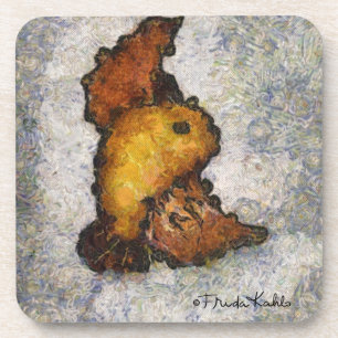 Frida Kahlo Monet-Style Bird Painting Coaster