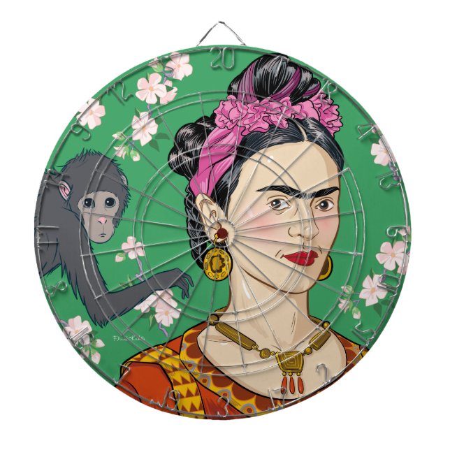 Frida Kahlo Monkey Graphic Dartboard (Front)