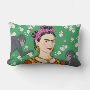 Frida Kahlo Monkey Graphic Lumbar Pillow