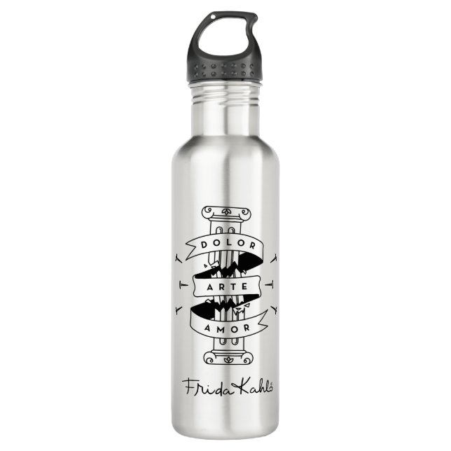 Frida Kahlo | Pain Art Love 710 Ml Water Bottle (Front)