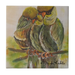 Frida Kahlo Painted Birds Tile