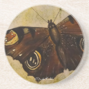 Frida Kahlo Painted Butterfly Coaster