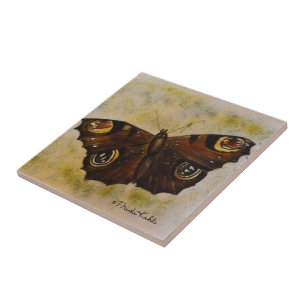 Frida Kahlo Painted Butterfly Tile