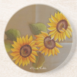 Frida Kahlo Painted Sunflowers Coaster