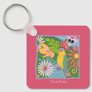 Frida Kahlo Parrot Graphic Keychain